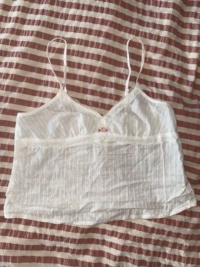 White sheer tank top